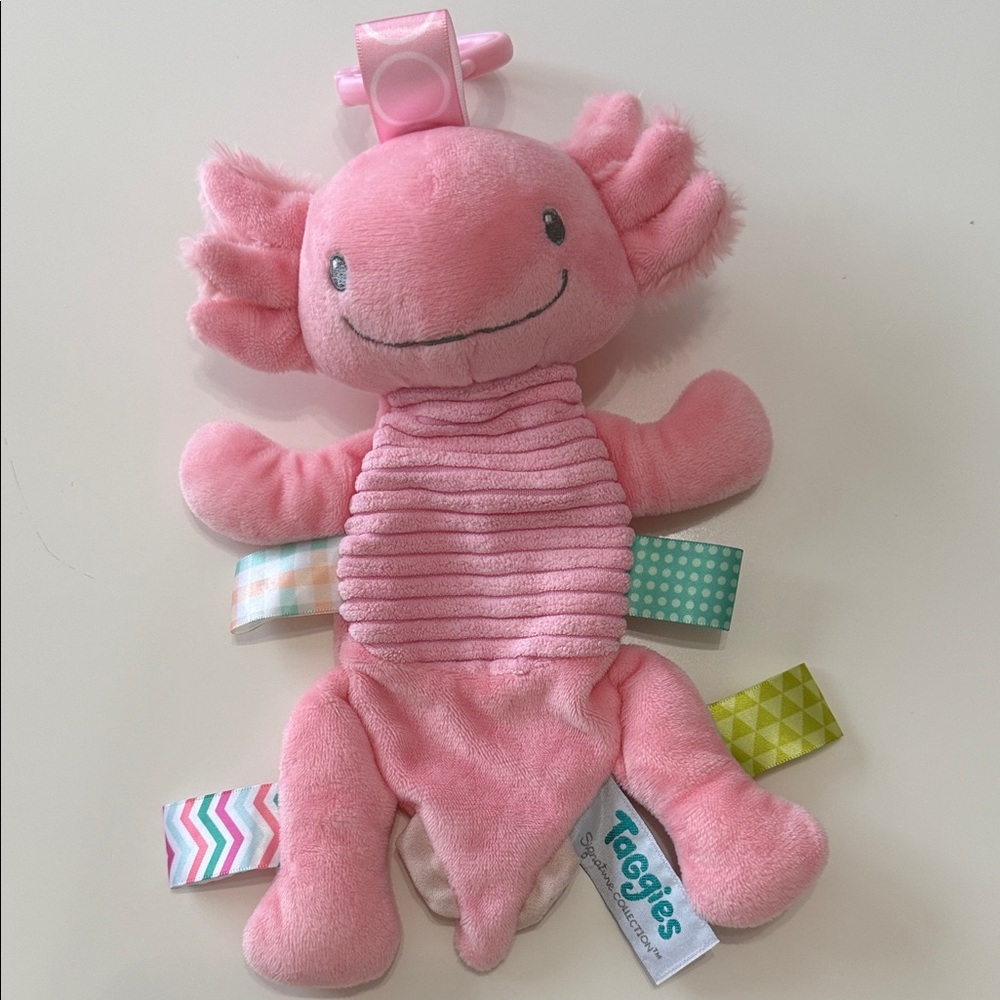 Mary Meyer TaGgies - pink rattle with crinkle paper and sensory tags.